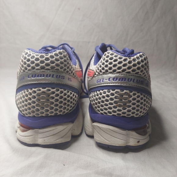 Asics Gel-Cumulus 15 Women 12 Running Training Shoes T3C5N Silver Purple Pink - Picture 4 of 5